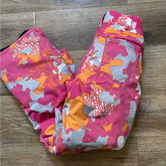 EUC Roxy Ski Bottoms Abstract Barbie Camo Floral Combo Snow Pants Size Small - Picture 5 of 13
